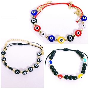 14k gold plated evil eye bracelet